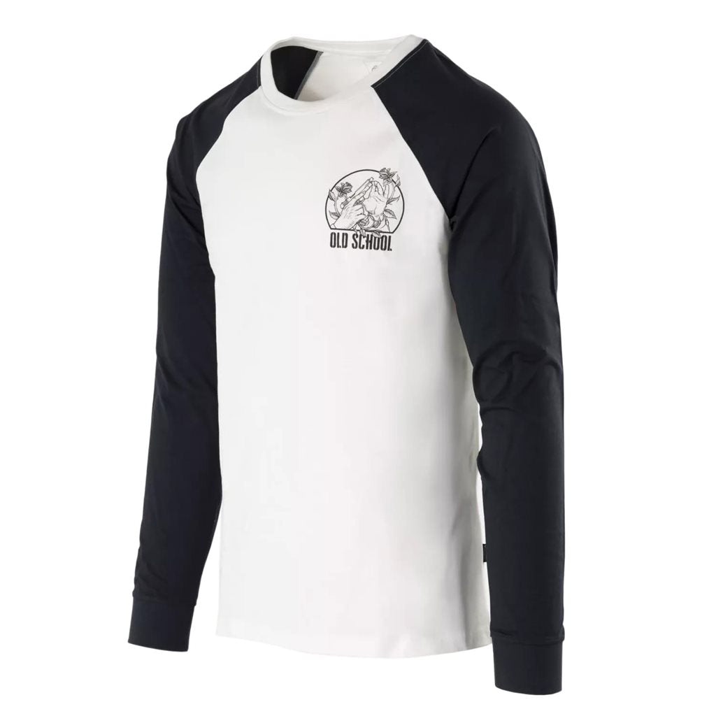 Camiseta OLD SCHOOL de manga larga en blanco y negro