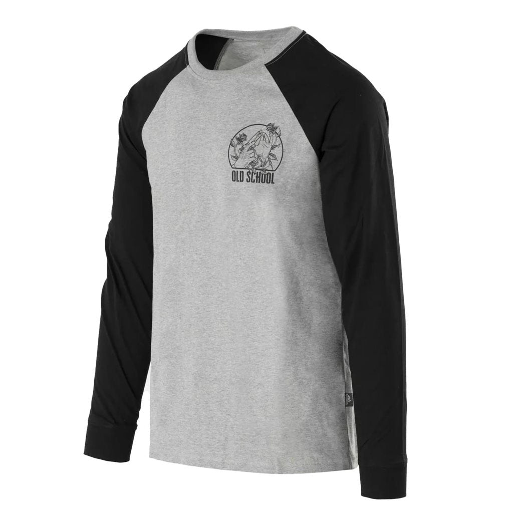Camiseta OLD SCHOOL manga larga gris de algodón