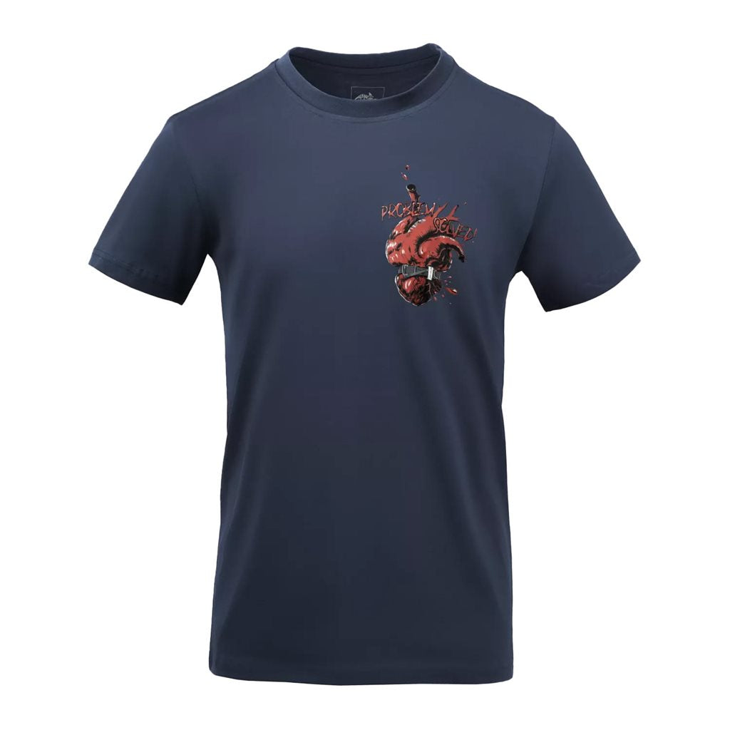 Camiseta azul PROBLEM SOLVED! de algodón, corte clásico, calidad Helikon-Tex