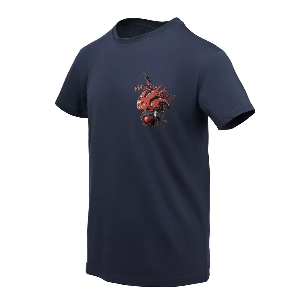 Camiseta azul PROBLEM SOLVED! de algodón, corte clásico, calidad Helikon-Tex