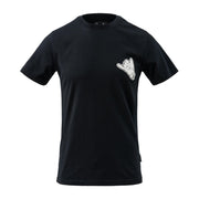 Camiseta negra con motivo SHAKA, 100% algodón, manga corta