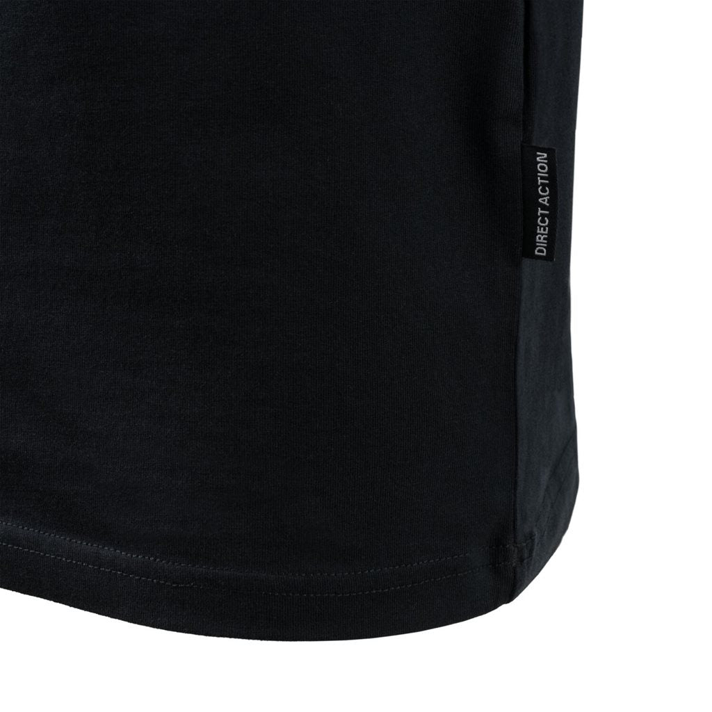 Camiseta SUNSET negra con logo de DIRECT ACTION y soldados al atardecer