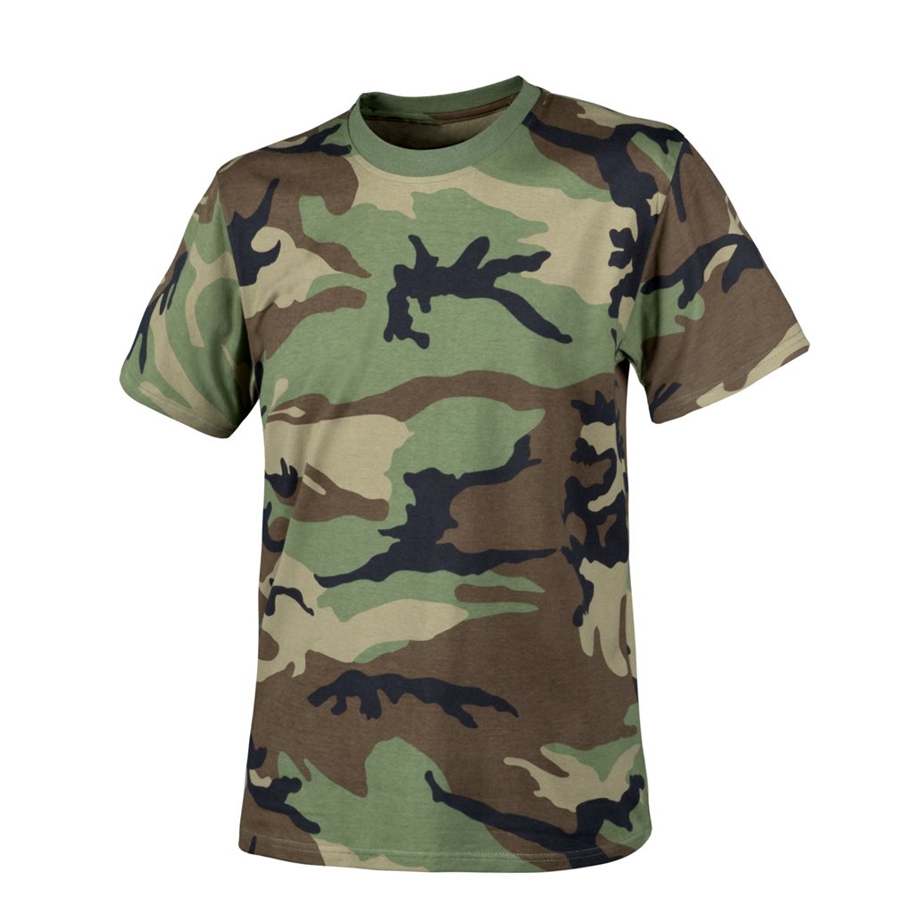 Camiseta CASSIC ARMY WOODAND de algodón, corte clásico y gramaje alto, manga corta, diseño camuflaje