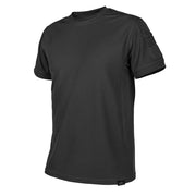 Camiseta táctica negra de manga corta con paneles de velcro en las mangas