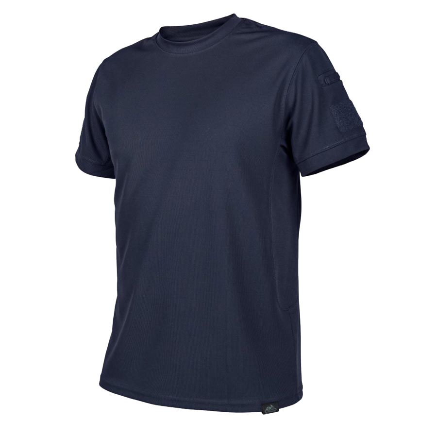 Camiseta TAKTICKÉ NAVY BLUE manga corta, 100% poliéster TopCool, paneles velcro en mangas
