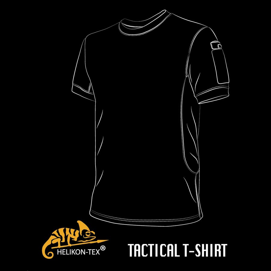 Camiseta táctica verde de manga corta en poliéster con paneles de velcro en las mangas