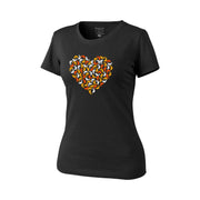 Camiseta mujer CHAMELEON HEART negra Helikon-Tex con motivo corazon camaleon