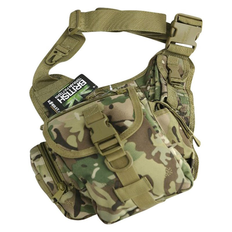 Bolsa táctica SHOULDER negra - brašna EDC para uso diario, vista frontal