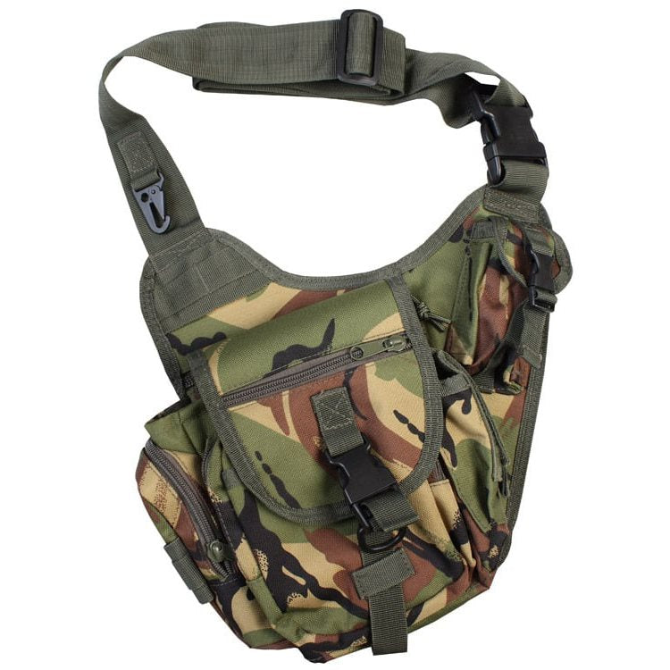 Bolsa táctica SHOULDER negra - brašna EDC para uso diario, vista frontal