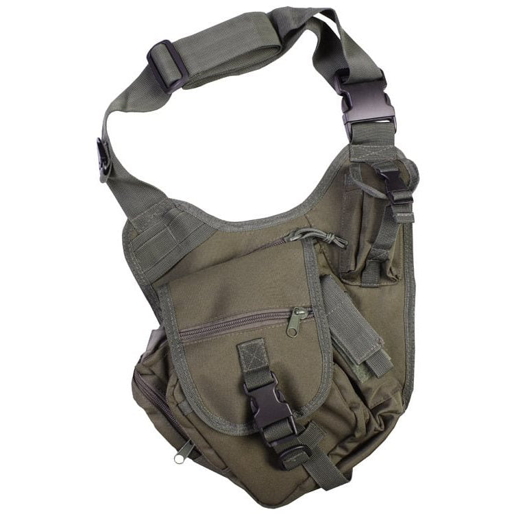 Bolsa táctica SHOULDER negra - bandolera EDC vista frontal