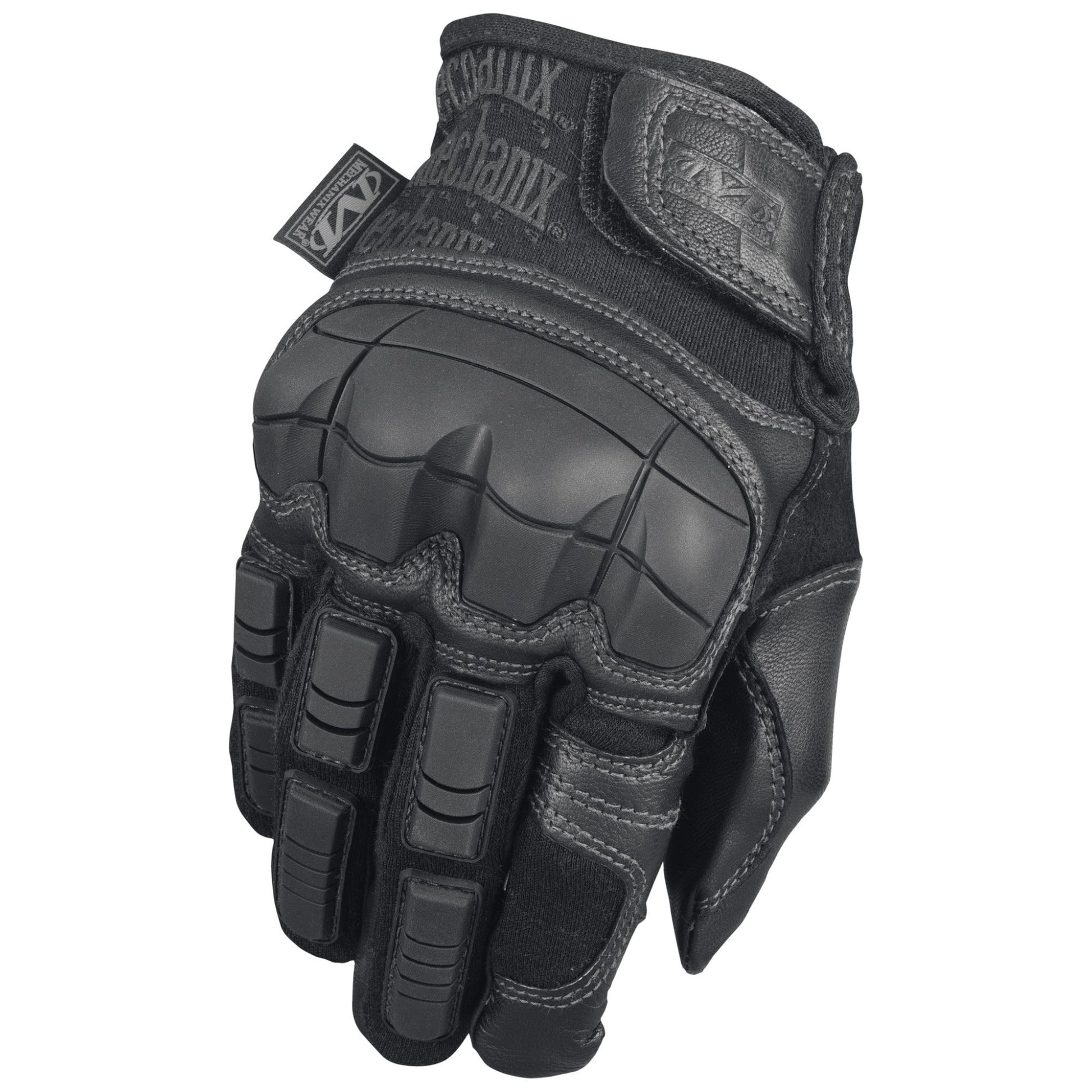 Guantes Mechanix Breacher negros, vista de palma y dorso