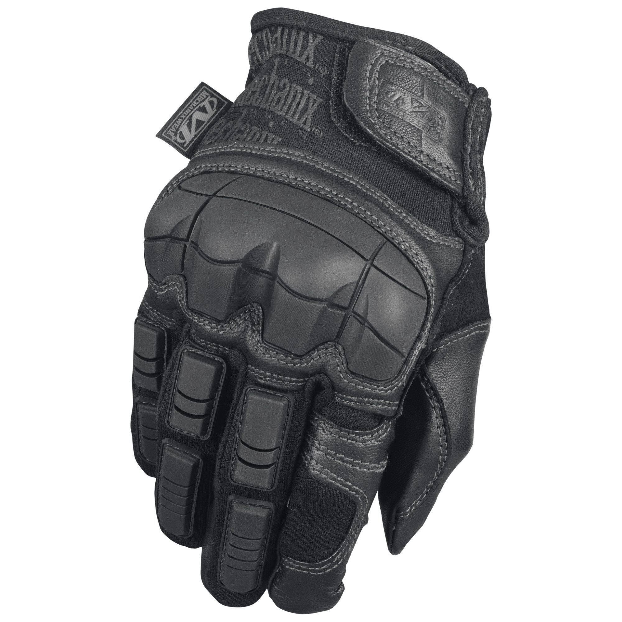 Guantes Mechanix Breacher negros, vista de palma y dorso