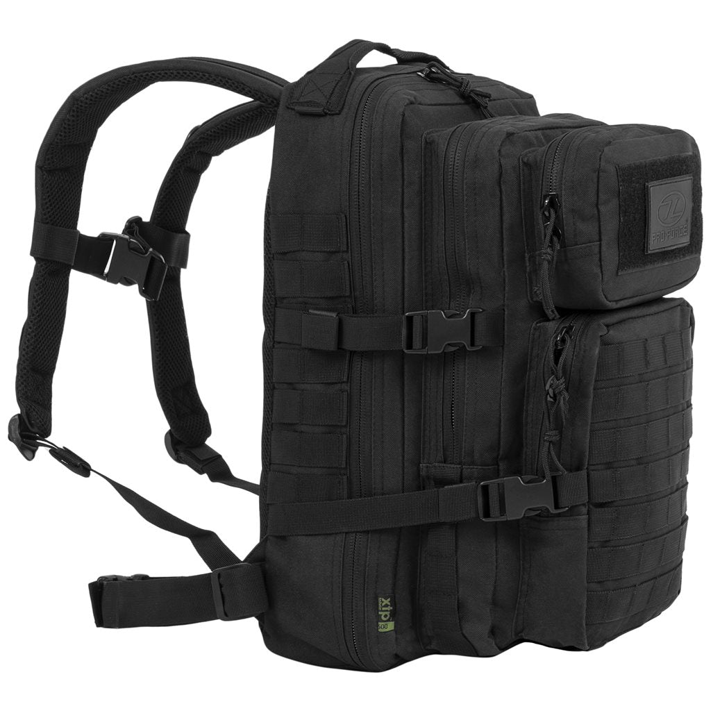 Mochila RECON 28 L negra PRO-FORCE, resistente 600D XTP con acabado hidrorepelente