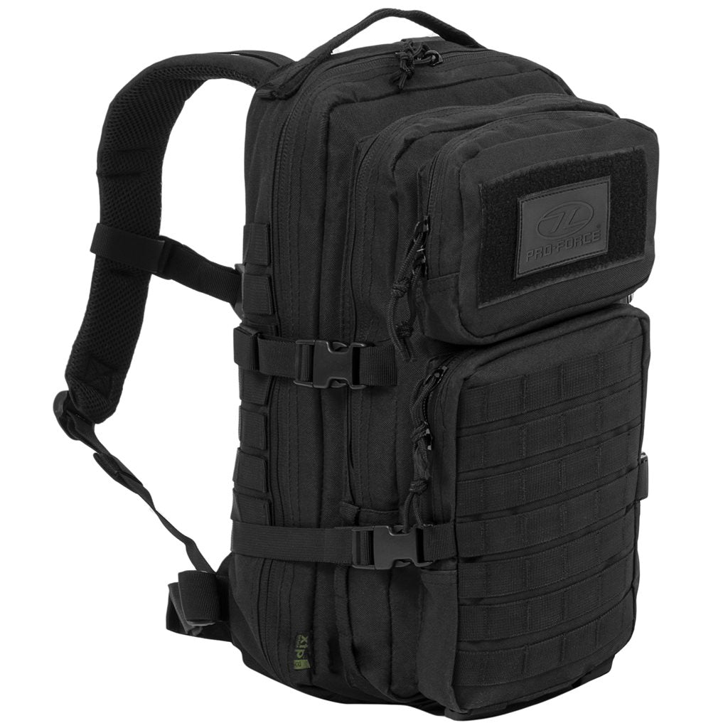 Mochila RECON 28 L negra PRO-FORCE, resistente 600D XTP con acabado hidrorepelente