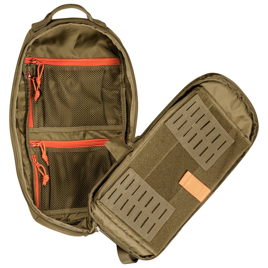 Mochila bandolera STOIRM GEARSLINGER 12 L verde con hebillas Duraflex y cremallera YKK