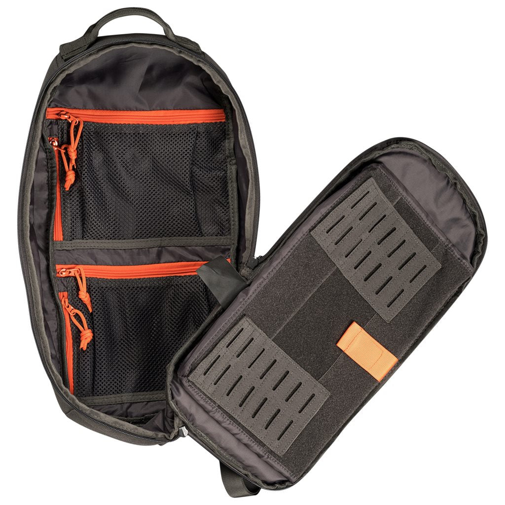 Mochila bandolera STOIRM GEARSLINGER 12 L verde con hebillas Duraflex y cremallera YKK
