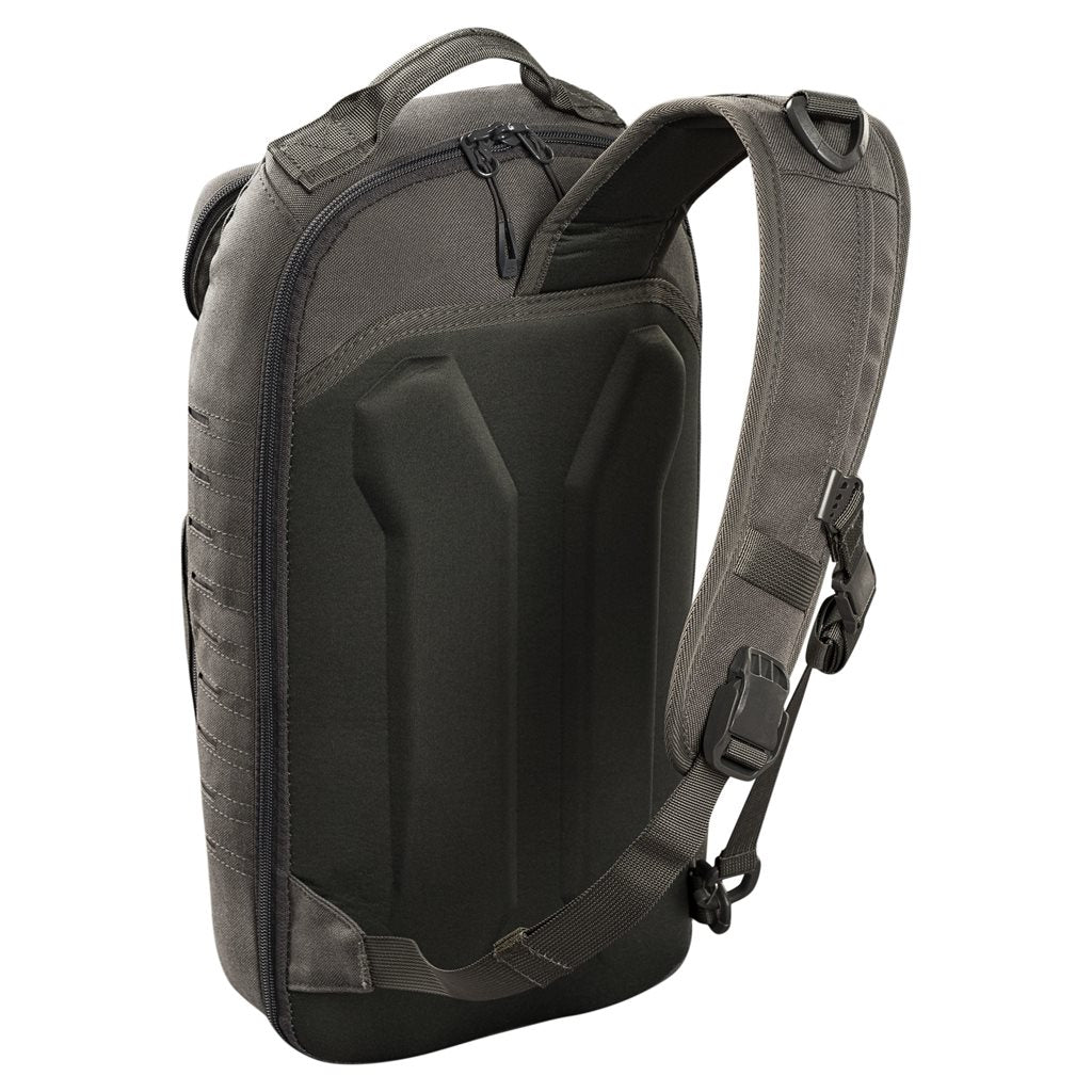 Mochila bandolera STOIRM GEARSLINGER 12 L verde con hebillas Duraflex y cremallera YKK