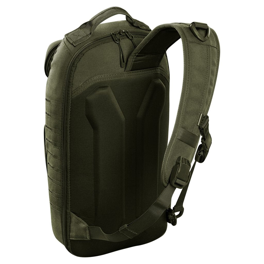 Mochila bandolera STOIRM GEARSLINGER 12 L verde con hebillas Duraflex y cremallera YKK
