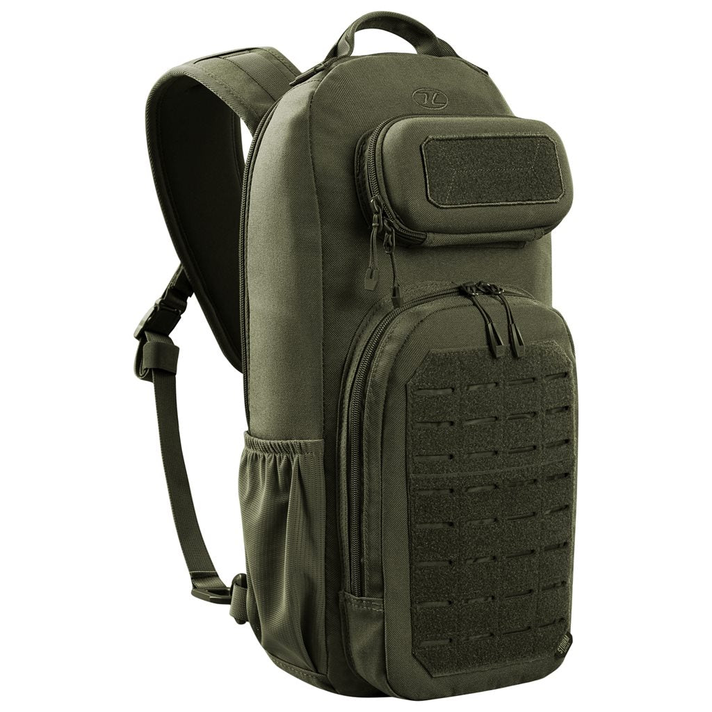 Mochila bandolera STOIRM GEARSLINGER 12 L verde con hebillas Duraflex y cremallera YKK