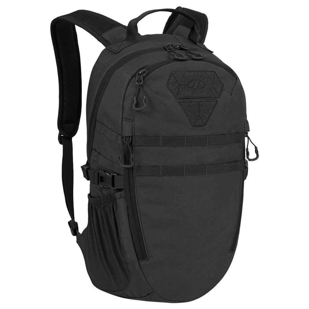 Mochila EAGLE 1 20 L negra Highlander, 600D XTP con revestimiento poliuretano, sistema trasero y anclajes MOLLE/PALS