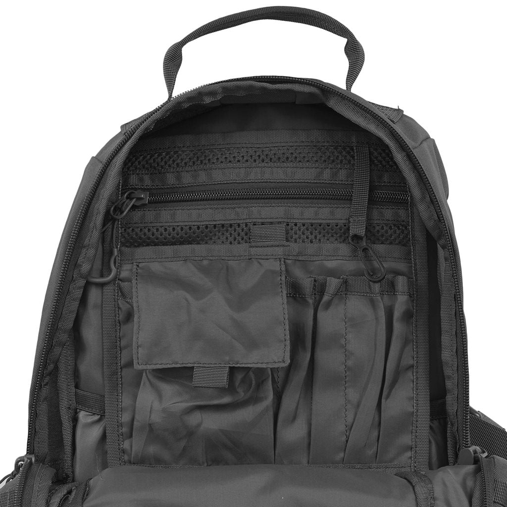 Mochila EAGLE 1 20 L negra Highlander, 600D XTP con revestimiento poliuretano, sistema trasero y anclajes MOLLE/PALS