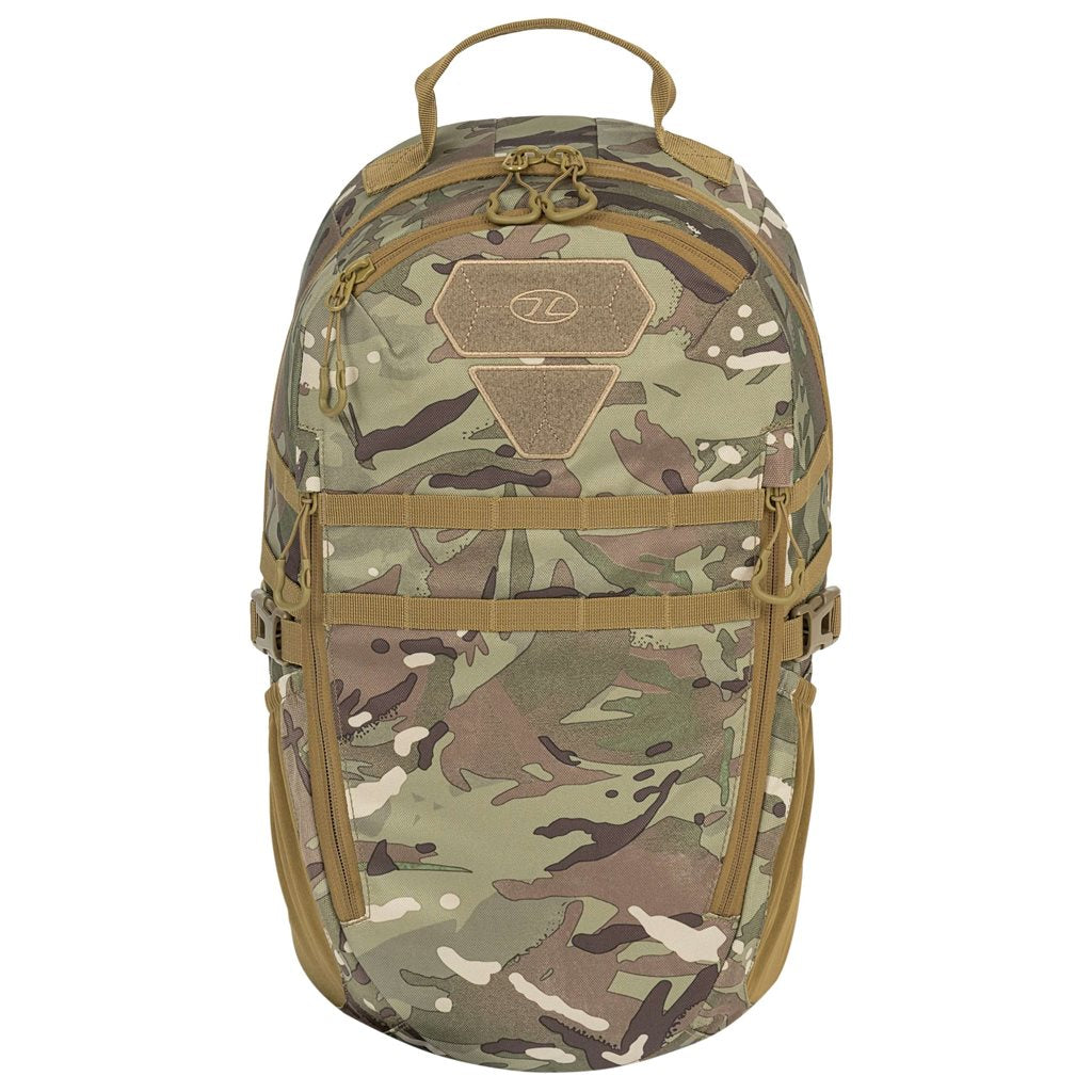 Mochila EAGLE 1 20 L negra Highlander, 600D XTP con revestimiento poliuretano, sistema trasero y anclajes MOLLE/PALS