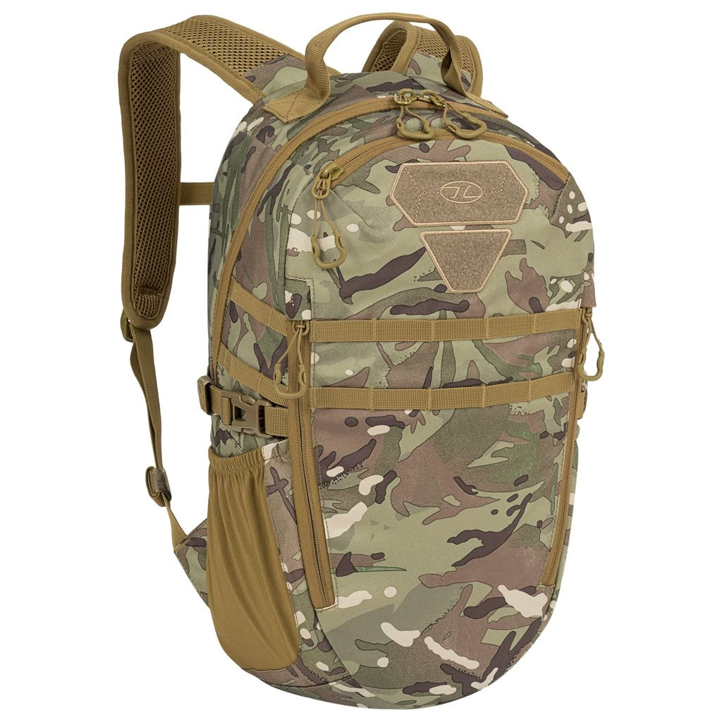 Mochila EAGLE 1 20 L negra Highlander, 600D XTP con revestimiento poliuretano, sistema trasero y anclajes MOLLE/PALS