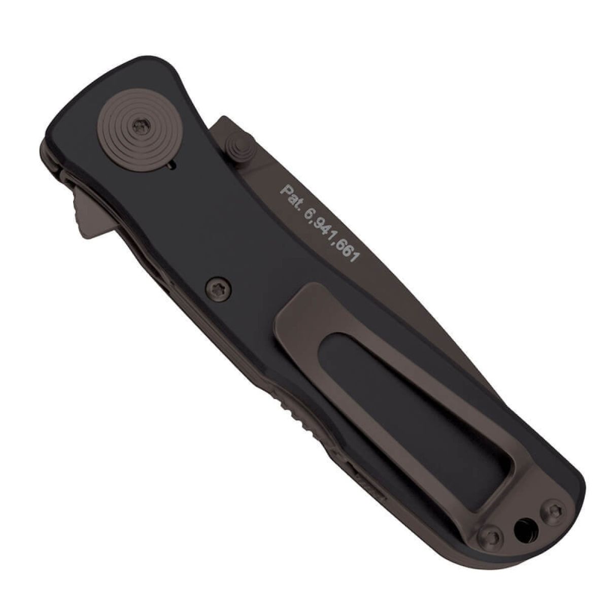 Navaja plegable TWITCH II negra con hoja lisa de acero AUS-8 y cachas de aluminio eloxado