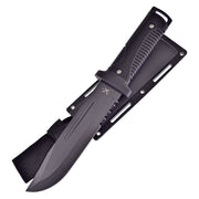 Cuchillo TAC-XTREME BOWIE con hoja negra de 175 mm y funda negra de ABS