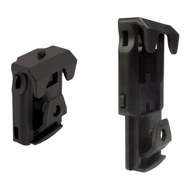 Clip giratorio universal de cinturón de plástico negro para fundas y colgantes