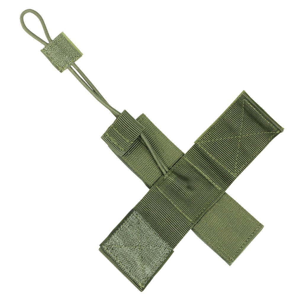 Funda universal con cierre de velcro verde para pistola, vista frontal del holster