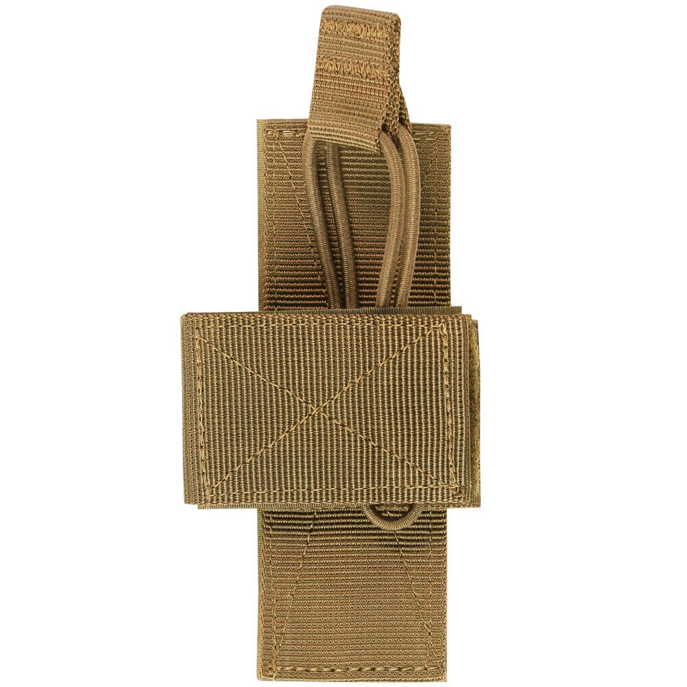 Funda universal con cierre de velcro verde para pistola, vista frontal del holster