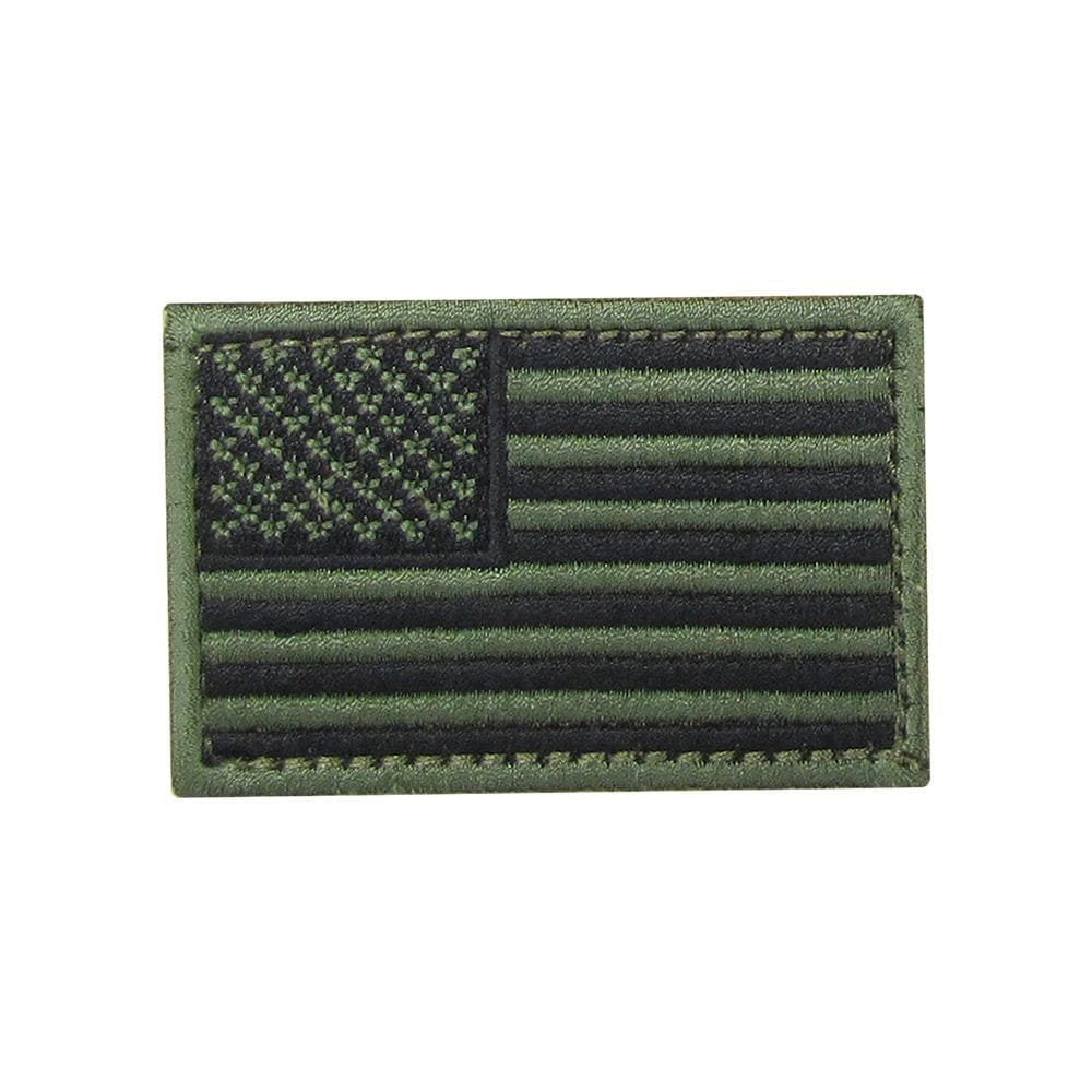 Parche bandera USA color oliva 8 x 5 cm con velcro