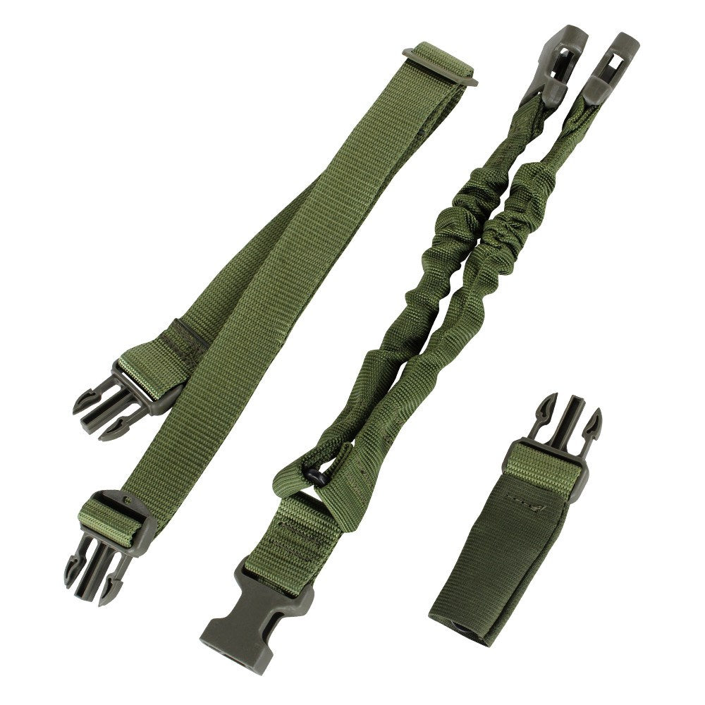 Correa para arma US COBRA monopunto color olivo con sistema bungee