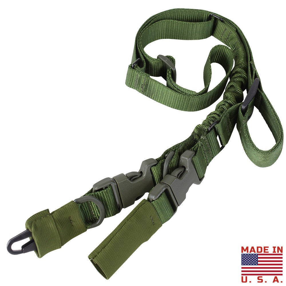 Correa para arma STRYKE verde, monopunto/doblepunto, 3 cm, hebillas Duraflex