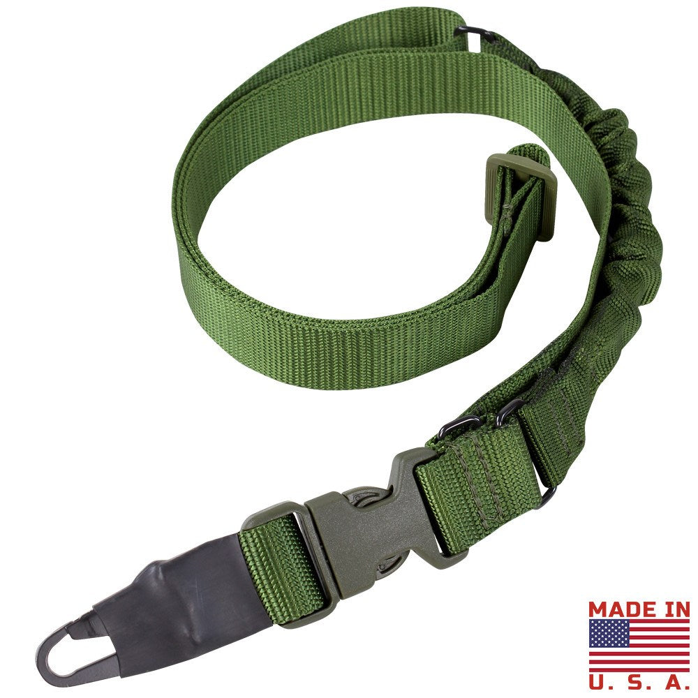 Correa para arma VIPER BUNGEE monopunto verde, elástica, ancho 4 cm, incluye dos adaptadores