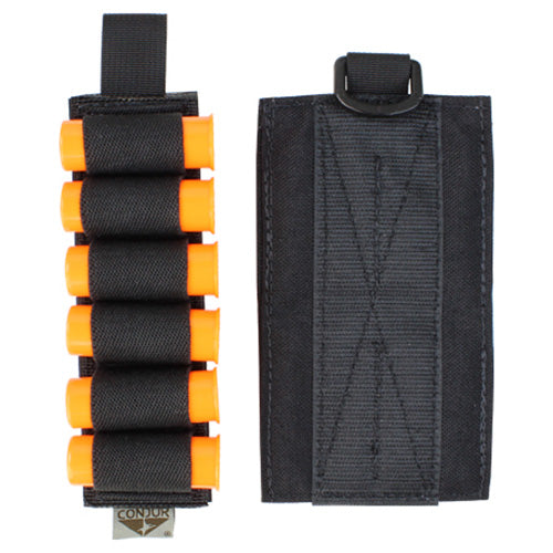 Panel porta-cartuchos Shotgun negro con correa desmontable, capacidad para 6 cartuchos