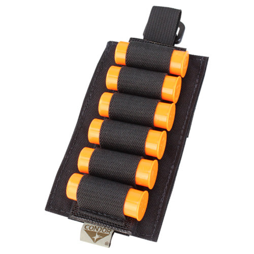 Panel porta-cartuchos Shotgun negro con correa desmontable, capacidad para 6 cartuchos