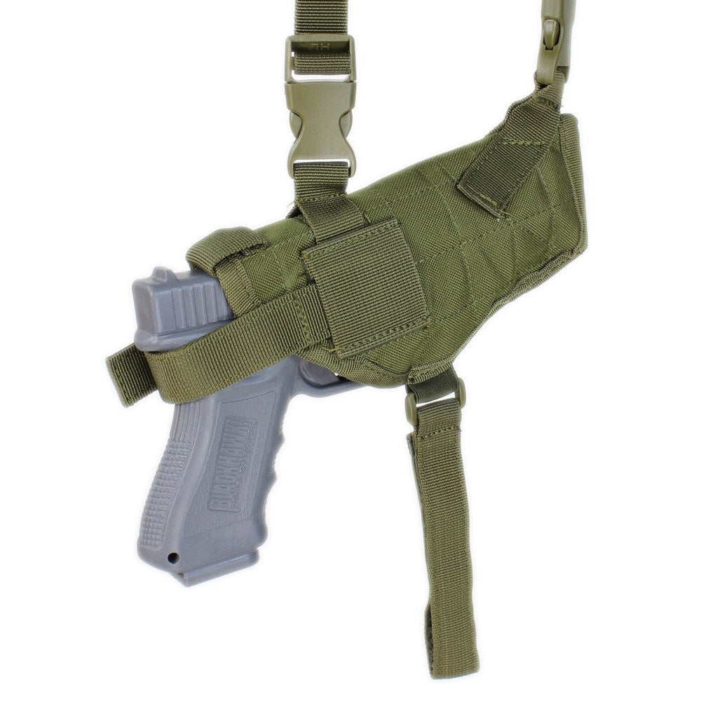 Funda axilar para pistola UNI horizontal verde, vista del producto