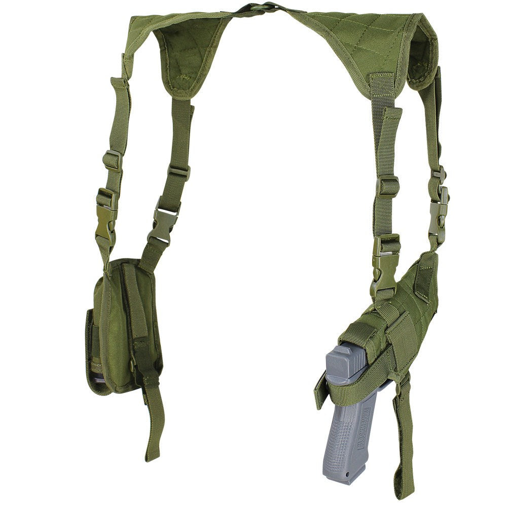 Funda axilar para pistola UNI horizontal verde, vista del producto
