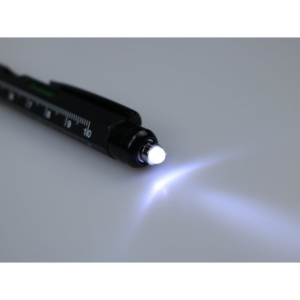Bolígrafo táctico multifunción TACTICAL UTILITY con regla, stylus y linterna LED