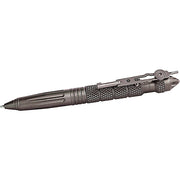 Bolígrafo táctico DEFENDER gris con rompecristales de tungsteno y llave para esposas