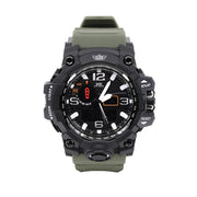 Reloj SHOCK verde con correa de goma, cuerpo ABS y cristal antiarañazos