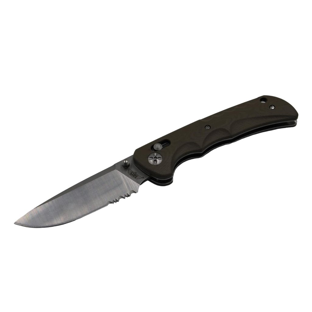 Navaja plegable UZK-AXL-2 con hoja Drop point 8Cr14 y mango G10 color TAN