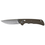 Navaja plegable UZK-AXL-2 con hoja Drop point 8Cr14 y mango G10 color TAN