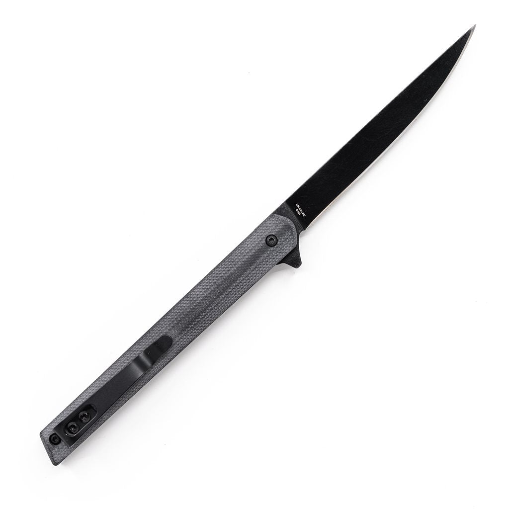 Navaja EDC OCCAM'S RAZOR con hoja estrecha de acero 440 y recubrimiento negro, con flipper