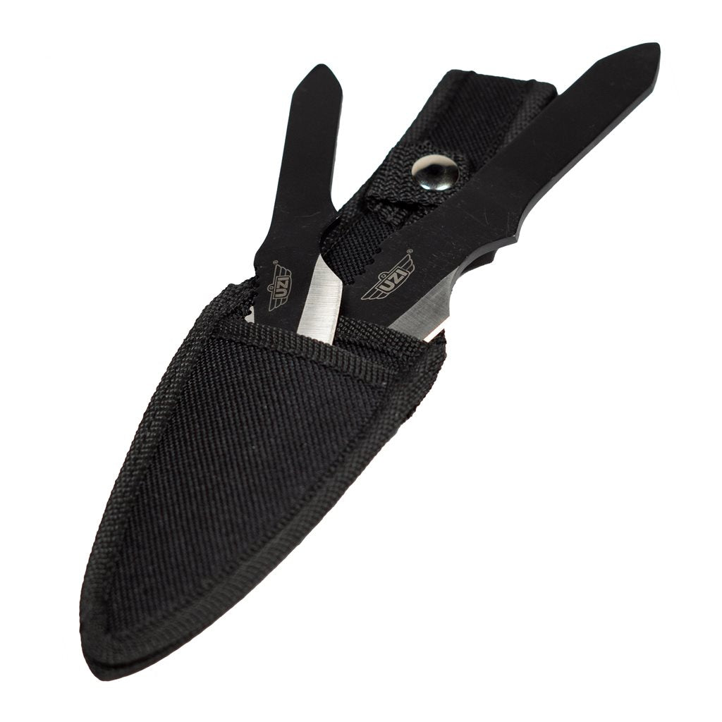 Set de 2 cuchillos arrojadizos de acero inoxidable con funda, 20,3 cm y 15,2 cm
