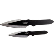 Set de 2 cuchillos arrojadizos de acero inoxidable con funda, 20,3 cm y 15,2 cm