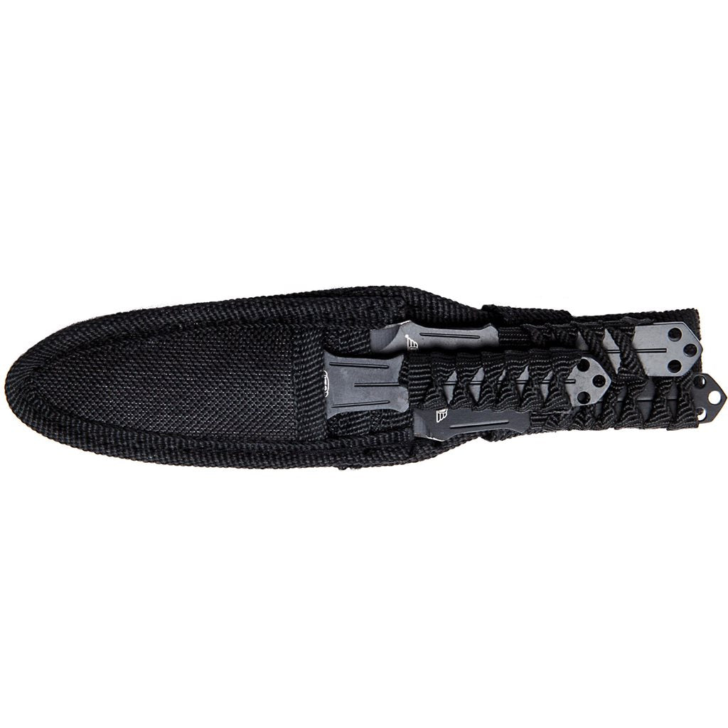 Set de 3 cuchillos arrojadizos de acero inoxidable con funda de nylon
