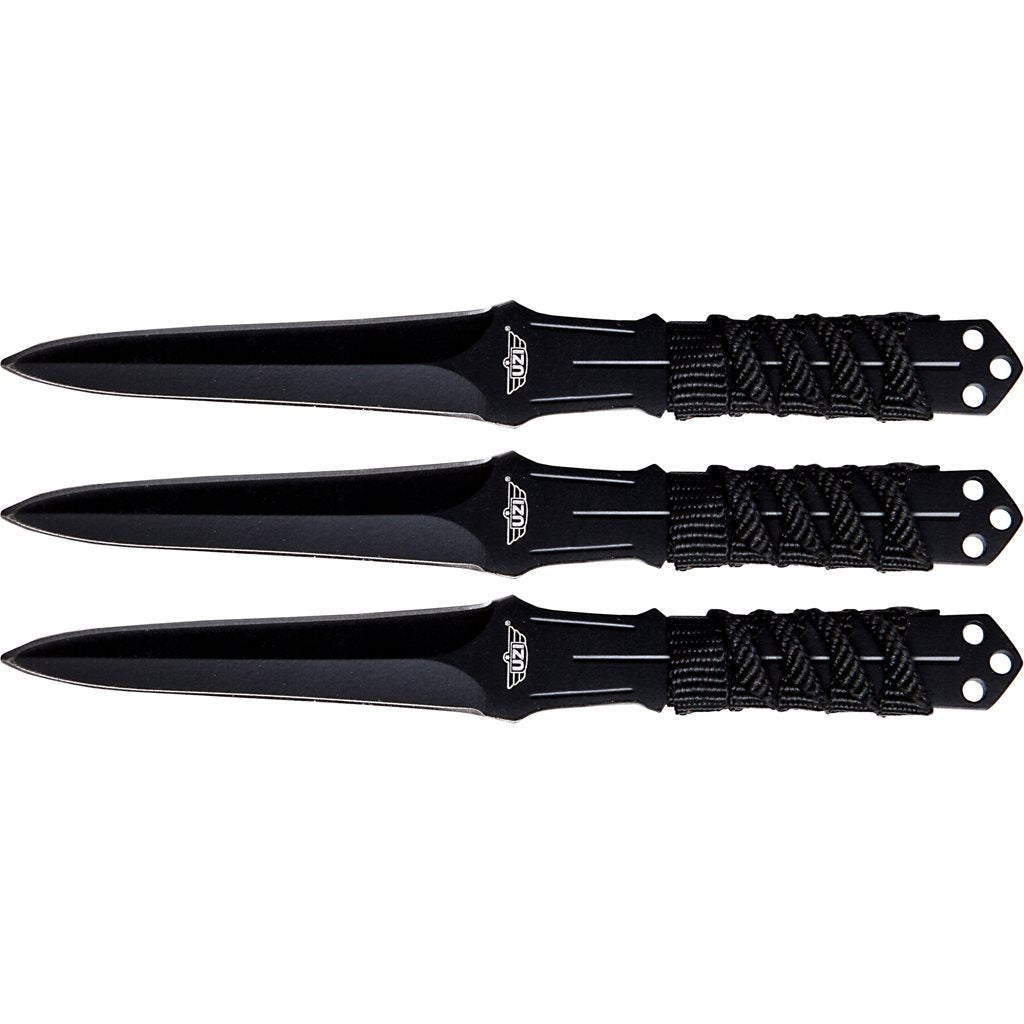 Set de 3 cuchillos arrojadizos de acero inoxidable con funda de nylon